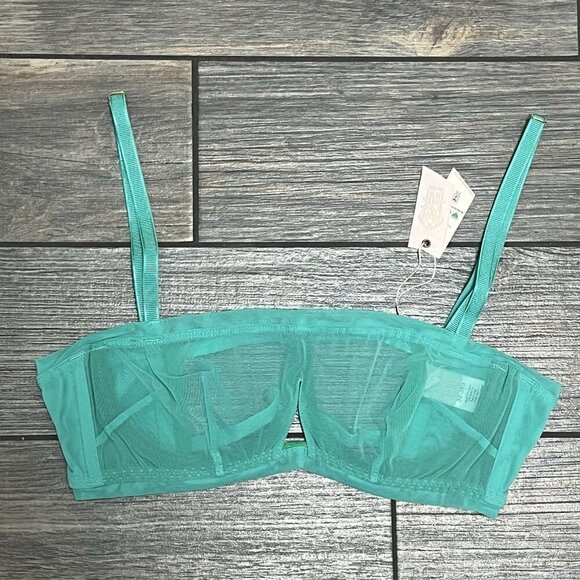 NWT We Are HAH X Free People Sheer Wired Bra 30-38B 30B 32B 34B 36B 38B Teal - Picture 4 of 10